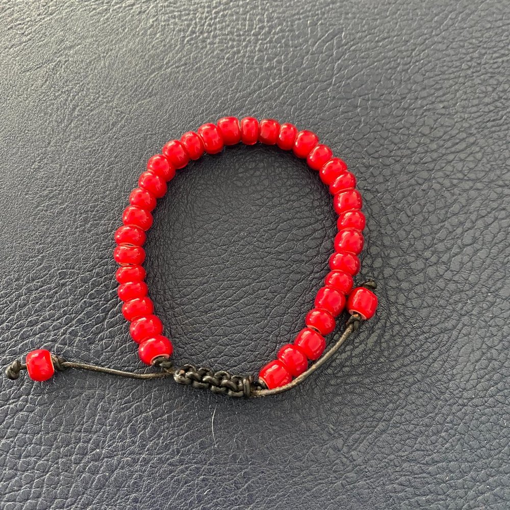 Red beaded bracelet